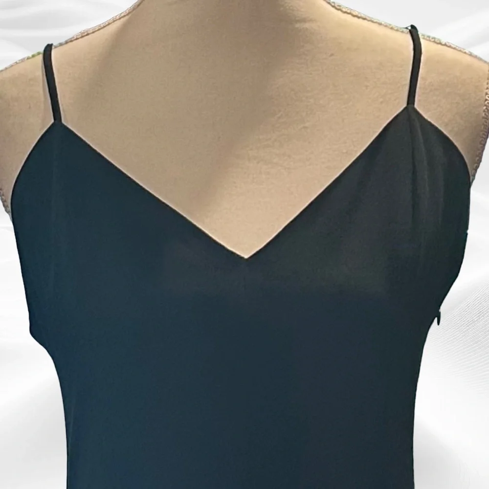 AMI Alexandre Mattiussi Black Wool Crepe Maxi Spaghetti Strap FR 40/US 8 pockets